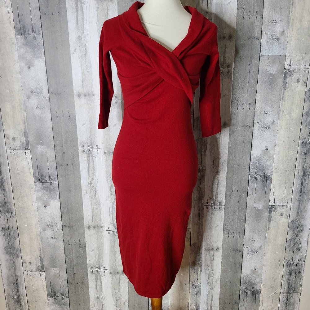 Ralph Lauren Black Label Small Red Cashmere Dress